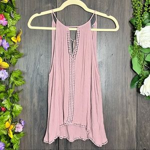 🌸5/$25🌸Charlotte Russe Spaghetti Strap high Neckline Top Size Medium